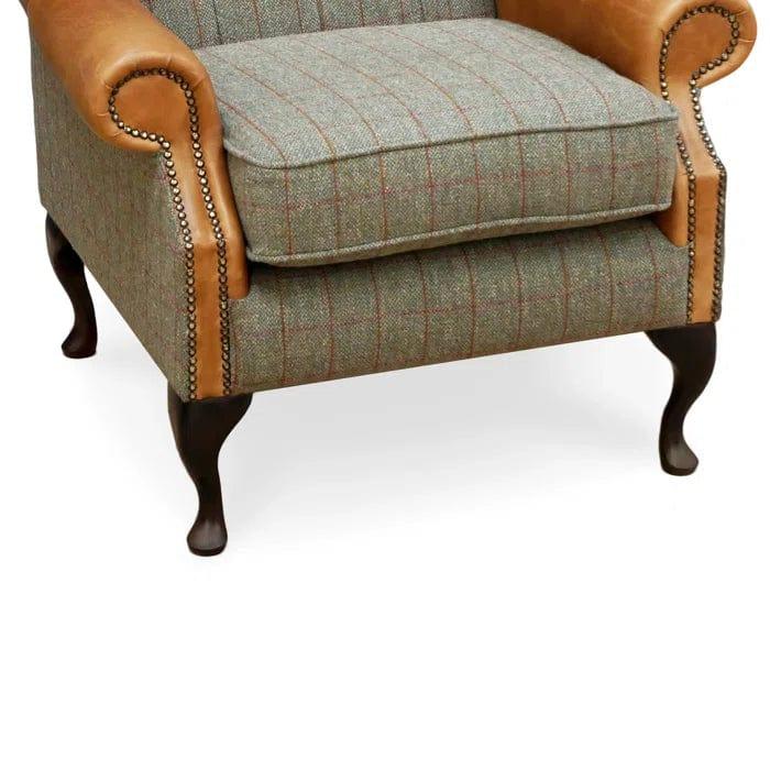 Harrisonville Upholstered Wingback Chair & Footrest