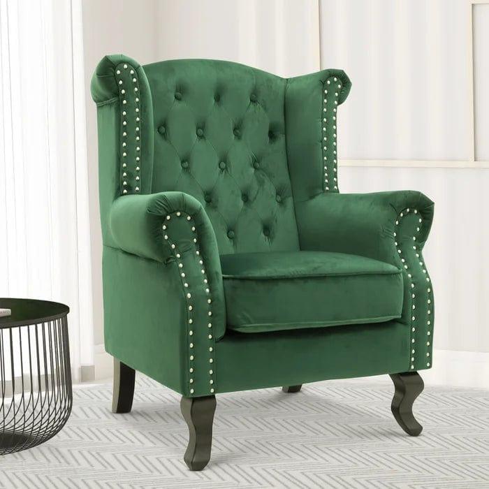 Hayden Wide Tufted Velvet Chair - Ouch Cart 