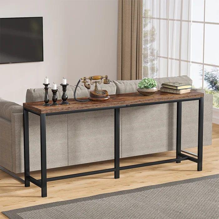 Heeter Iron And Wood Console Table - Ouch Cart 