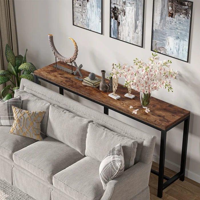 Heeter Iron And Wood Console Table - Ouch Cart 