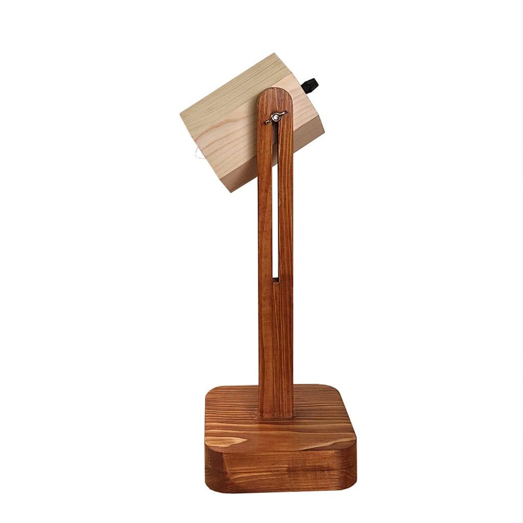 Hexspot Brown Wooden Table Lamp with Beige Wooden Lampshade (BULB NOT INCLUDED) - Ouch Cart 