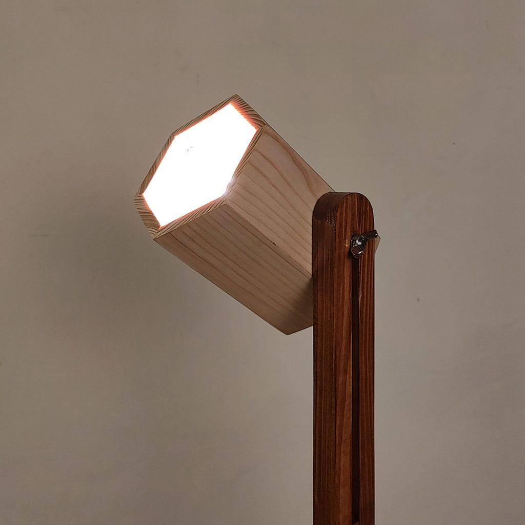 Hexspot Brown Wooden Table Lamp with Beige Wooden Lampshade (BULB NOT INCLUDED) - Ouch Cart 