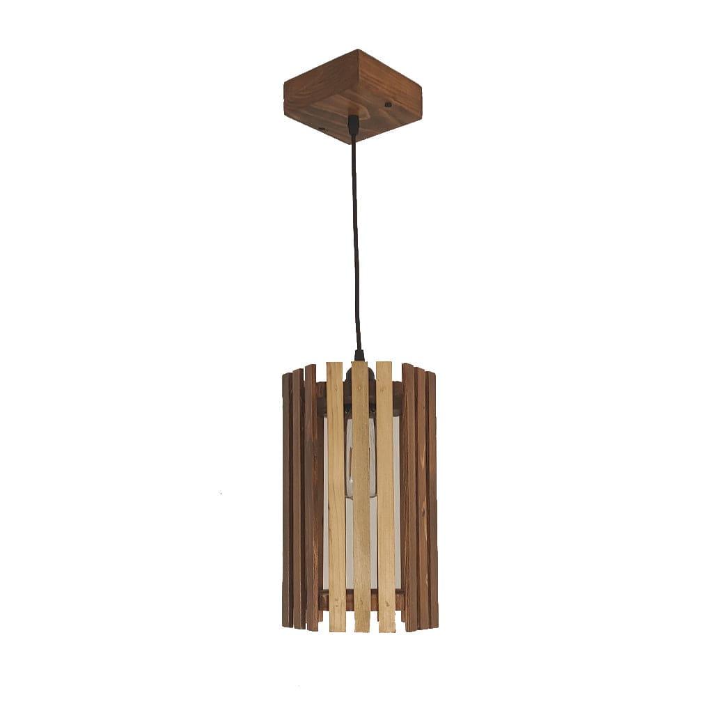 Hexa Brown Wooden Single Hanging Lamp - Ouch Cart 