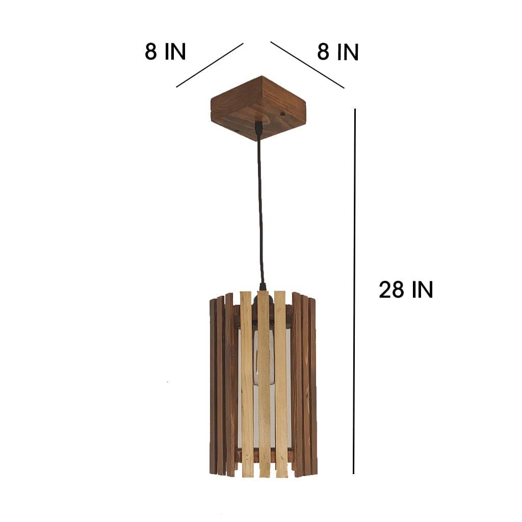 Hexa Brown Wooden Single Hanging Lamp - Ouch Cart 