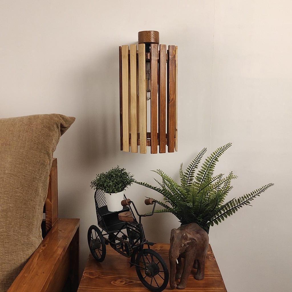 Hexa Brown Wooden Wall Light (BULB NOT INCLUDED) - Ouch Cart 