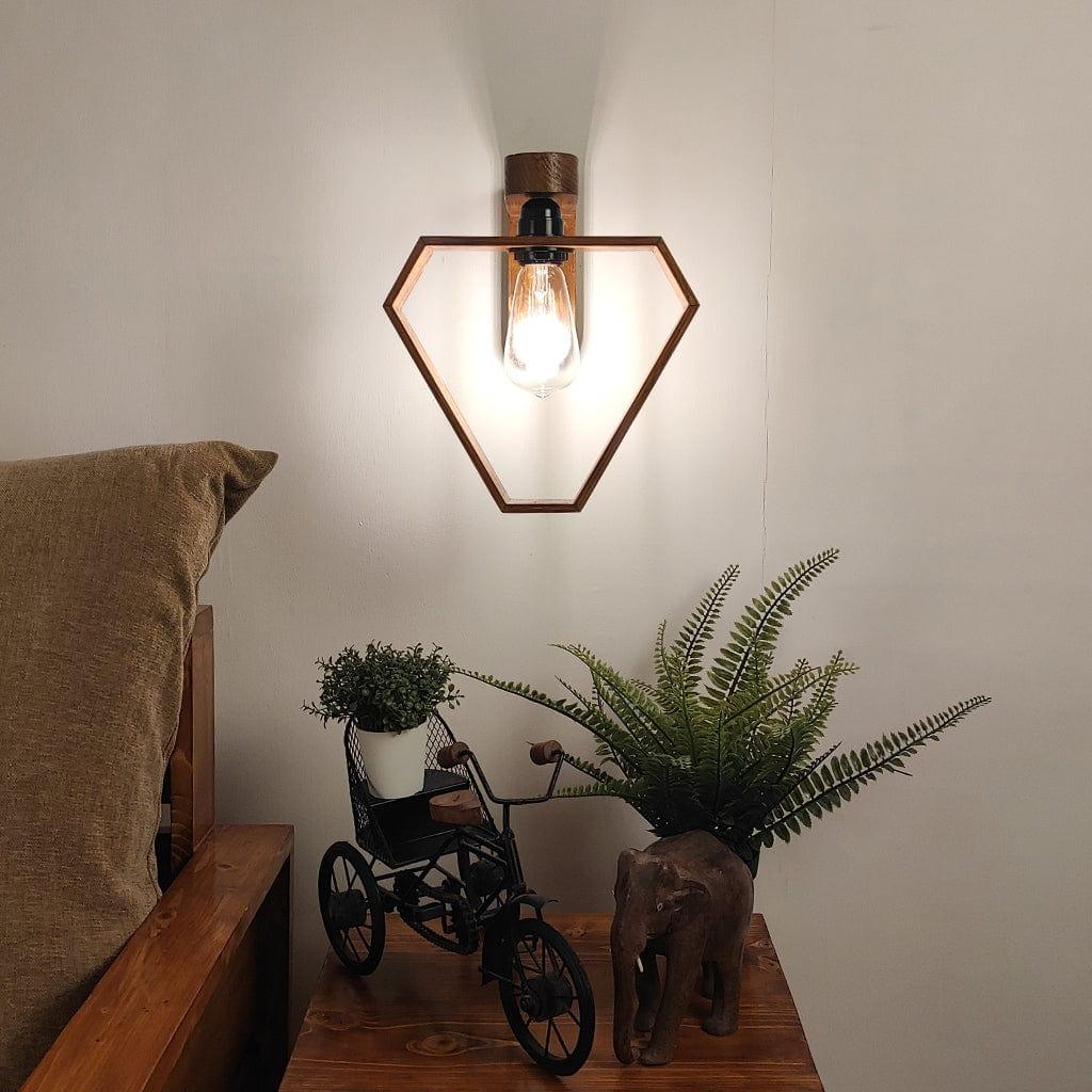 Hexad Brown Wooden Wall Light (BULB NOT INCLUDED) - Ouch Cart 