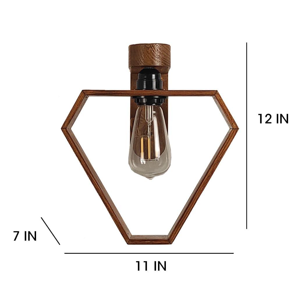 Hexad Brown Wooden Wall Light (BULB NOT INCLUDED) - Ouch Cart 