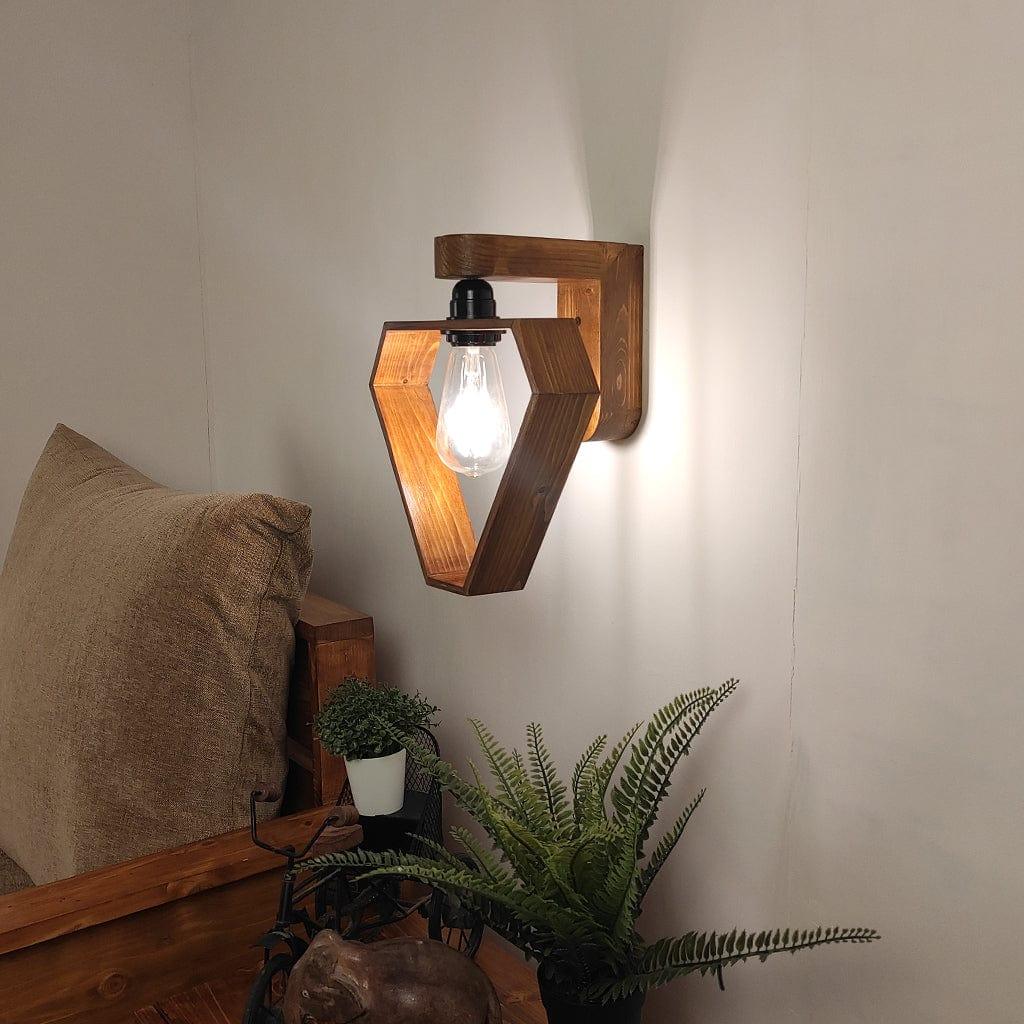 Hexad Brown Wooden Wall Light (BULB NOT INCLUDED) - Ouch Cart 