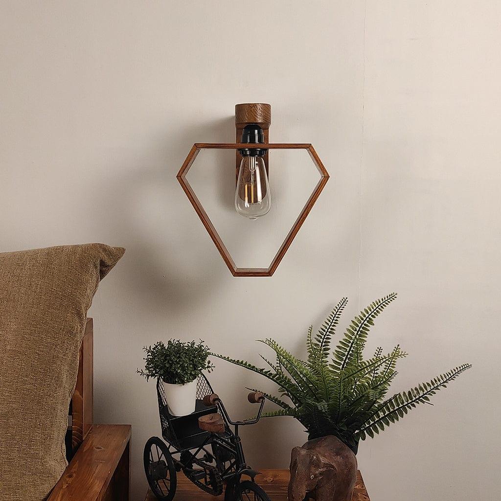 Hexad Brown Wooden Wall Light (BULB NOT INCLUDED) - Ouch Cart 