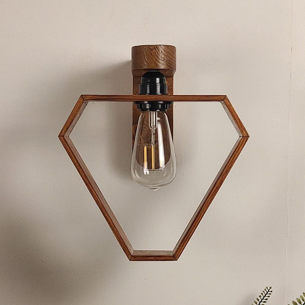 Hexad Brown Wooden Wall Light (BULB NOT INCLUDED) - Ouch Cart 