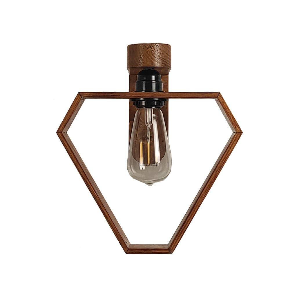 Hexad Brown Wooden Wall Light (BULB NOT INCLUDED) - Ouch Cart 