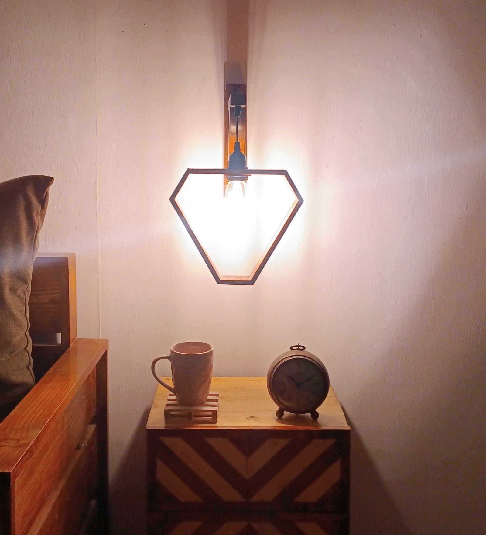 Hexad L Brown Wooden Wall Light (BULB NOT INCLUDED) - Ouch Cart 