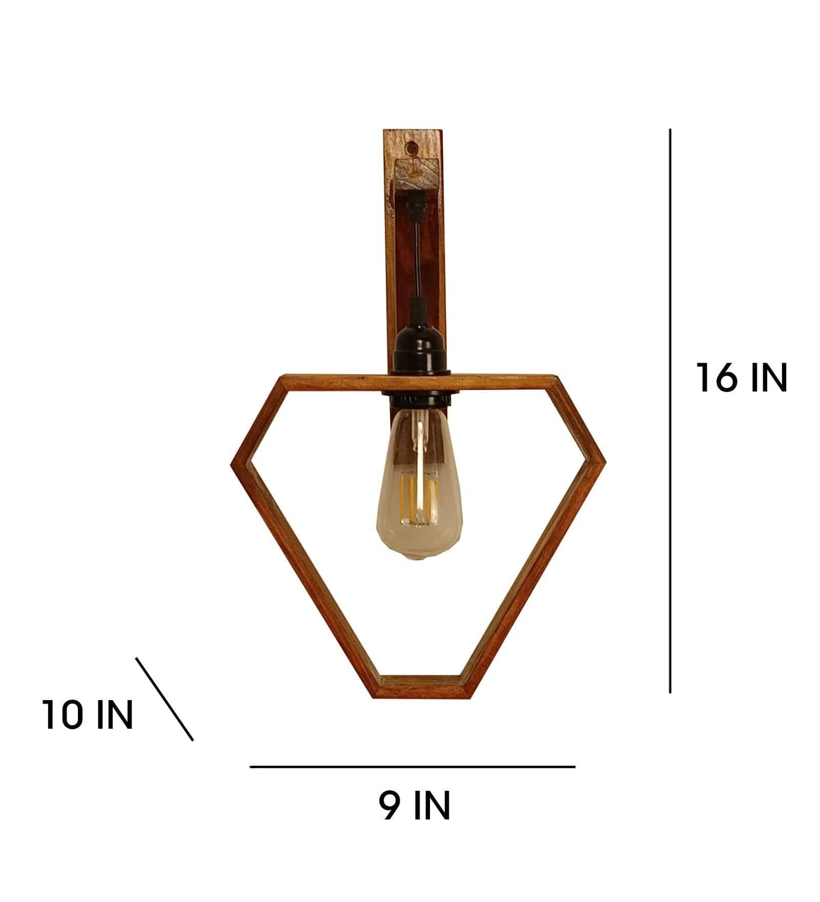 Hexad L Brown Wooden Wall Light (BULB NOT INCLUDED) - Ouch Cart 