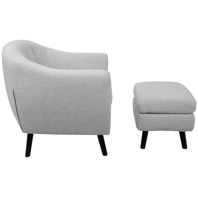 Hiltonia Wide Tufted Barrel Chair and Ottoman - Ouch Cart 