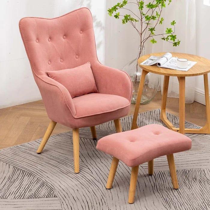 Howery Wide Tufted Armchair and Ottoman - Ouch Cart 