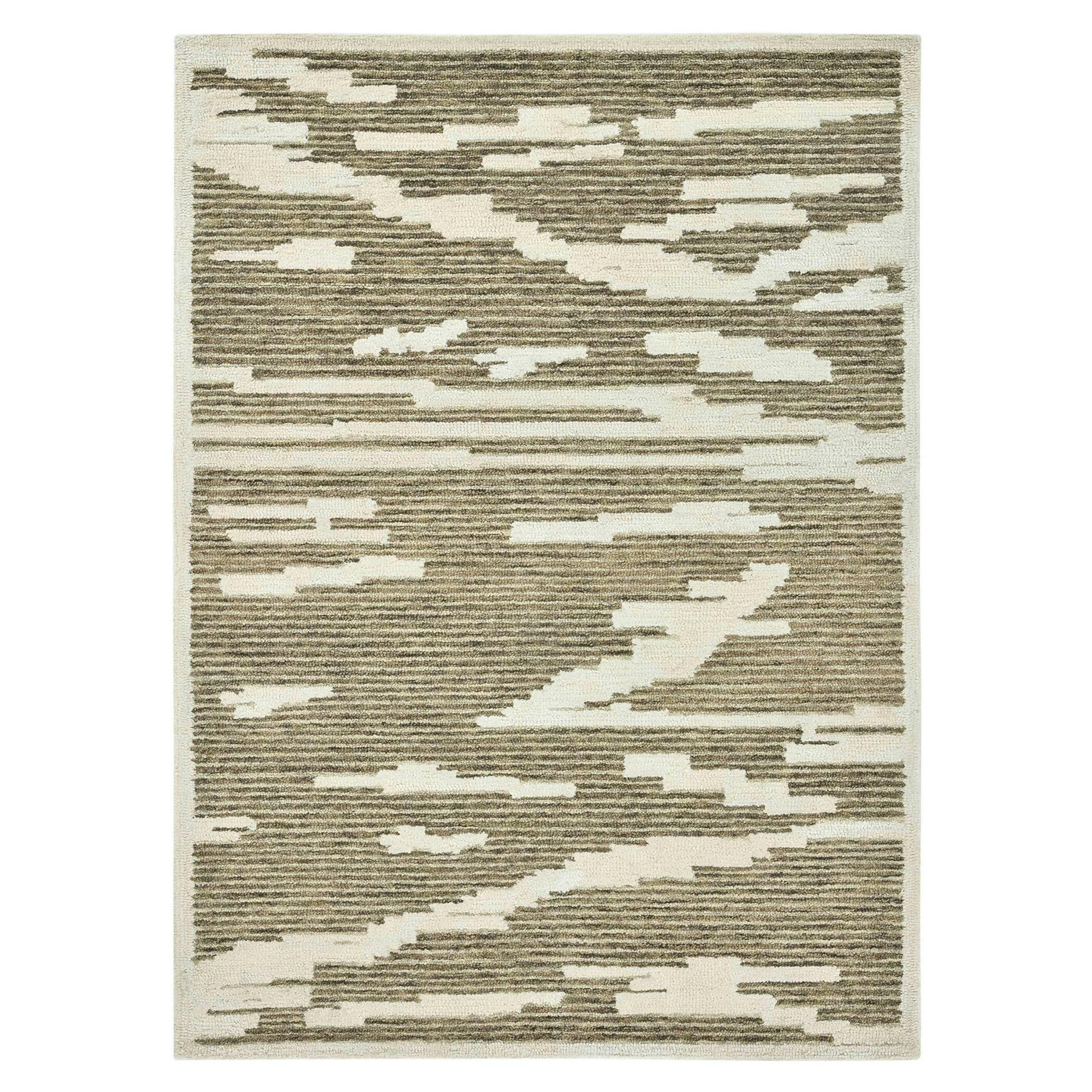 Beige Wool Chicago 8x10 Feet Hand-Tufted Carpet Rug