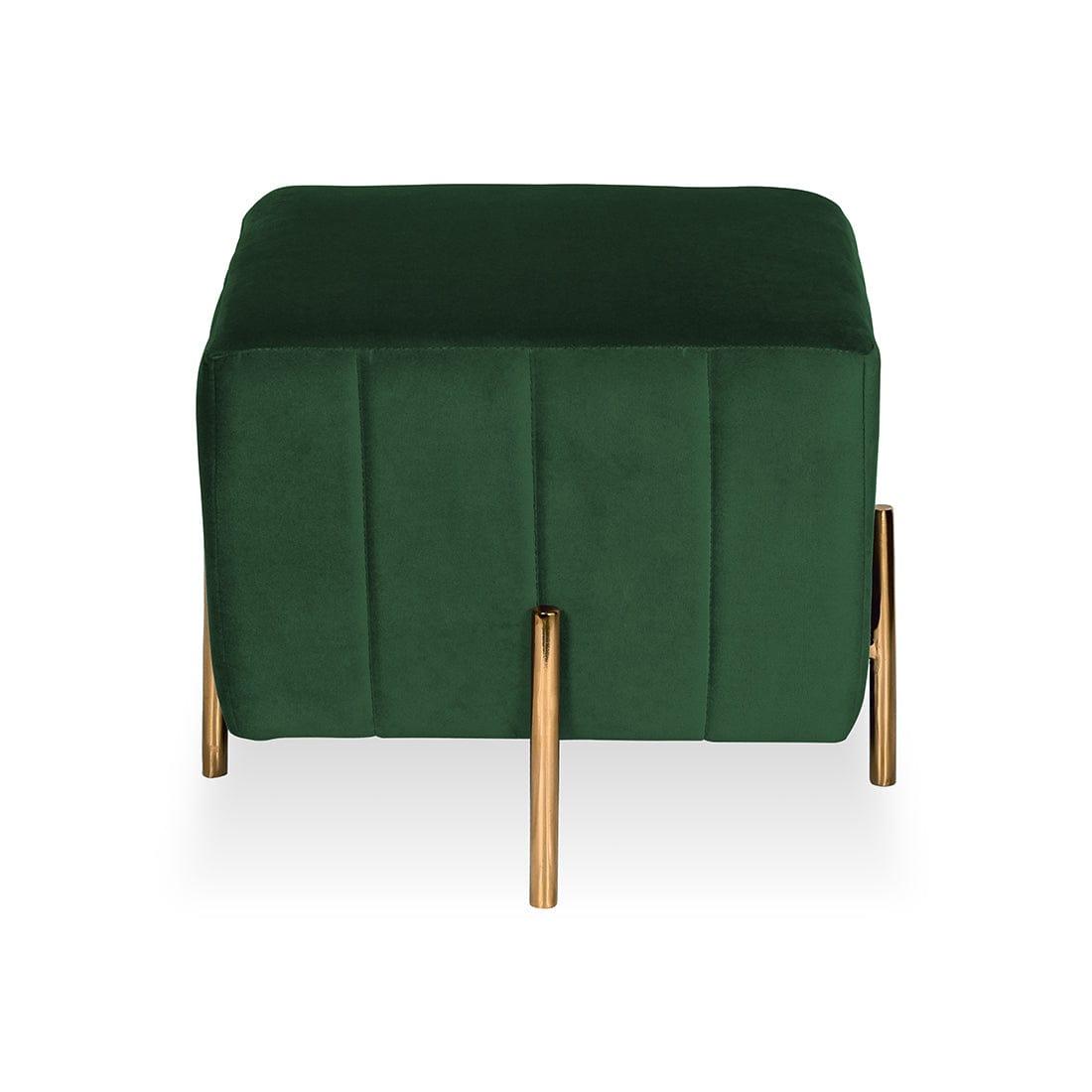 DOE BUCK SQUARE GOLD OTTOMAN STAINLESS STEEL IN GREEN - Ouch Cart 