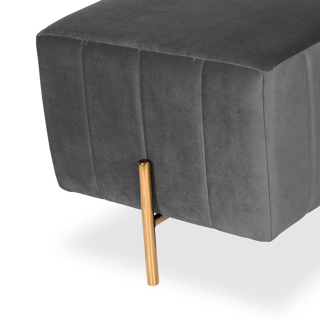 DOE BUCK SQUARE GOLD OTTOMAN STAINLESS STEEL IN GREY - Ouch Cart 