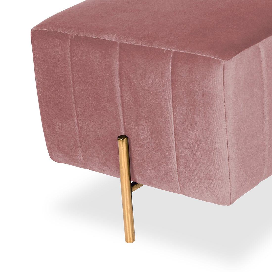 DOE BUCK SQUARE GOLD OTTOMAN STAINLESS STEEL IN PINK - Ouch Cart 