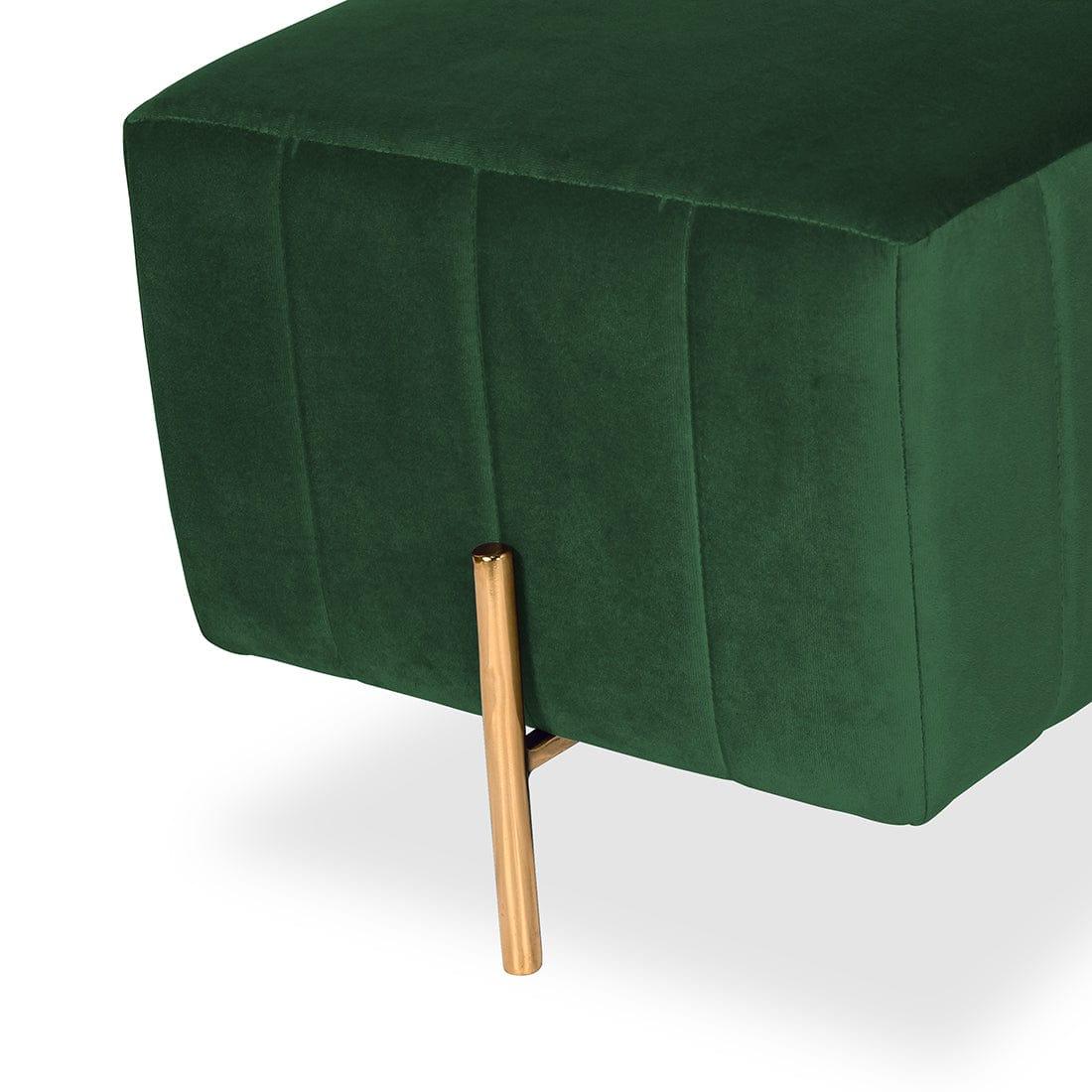 DOE BUCK SQUARE GOLD OTTOMAN STAINLESS STEEL IN GREEN - Ouch Cart 