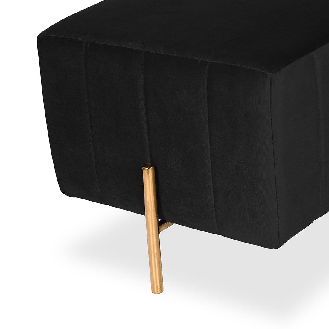 DOE BUCK SQUARE GOLD OTTOMAN STAINLESS STEEL IN BLACK - Ouch Cart 