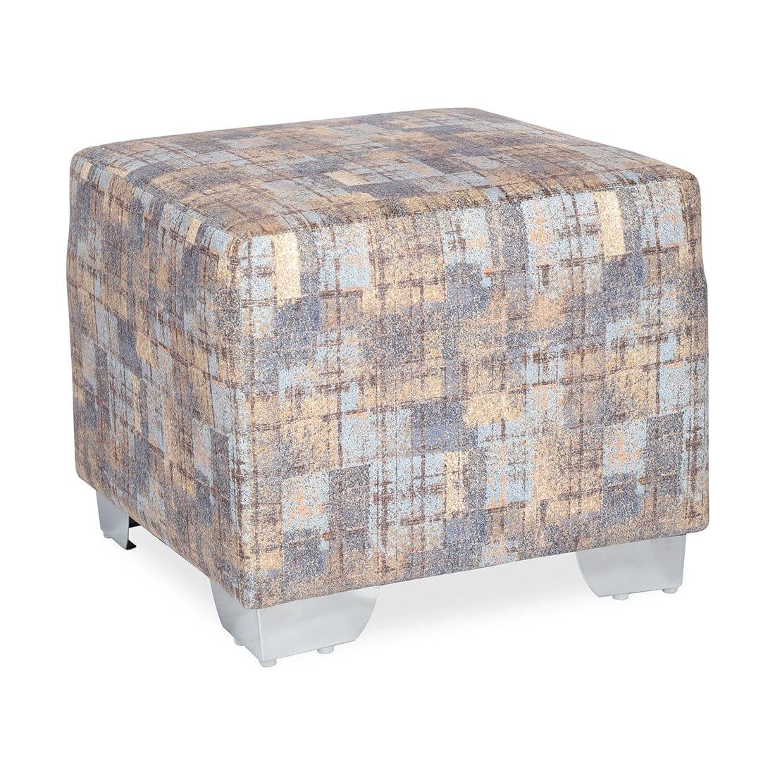 DOE BUCK SQUARE PRINTED OTTOMAN WITH METAL LEG - Ouch Cart 