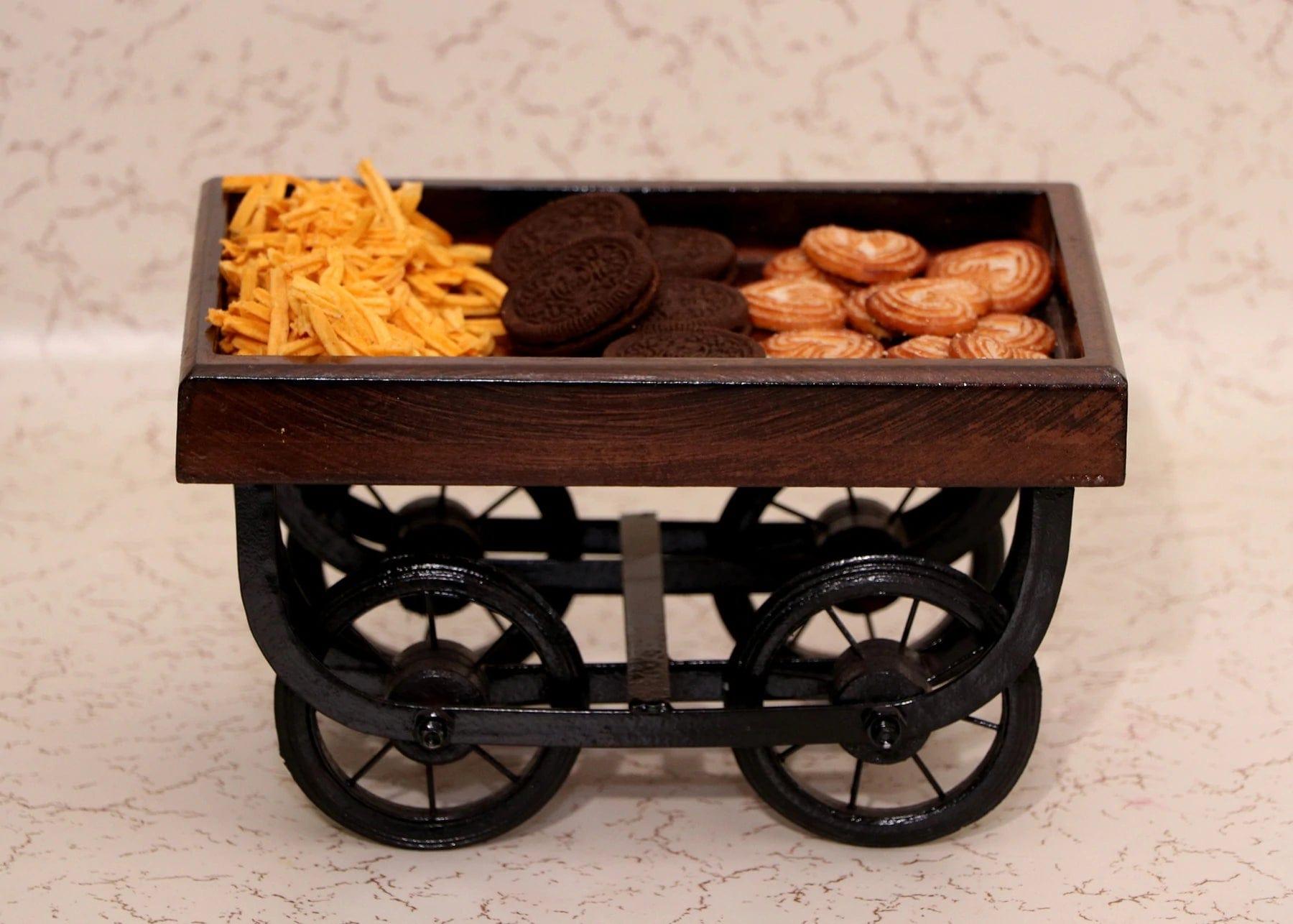 WOODEN DESI KART/REDA FOR SERVING II MOVABLE WHEELS - Ouch Cart 