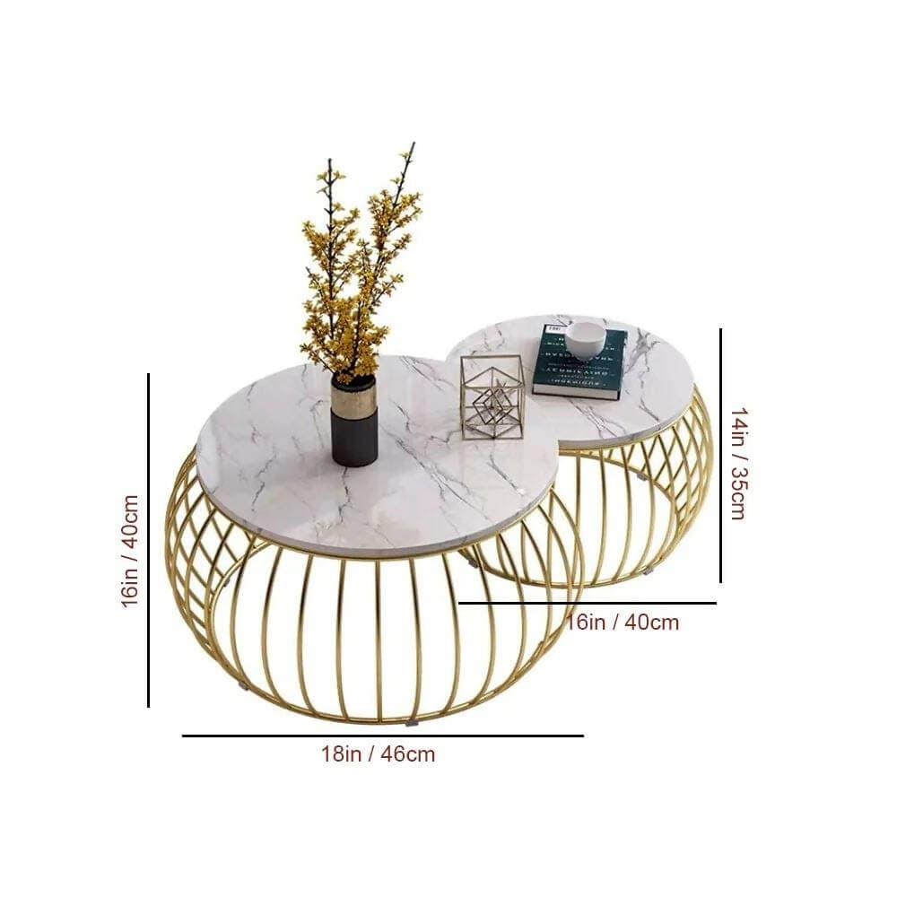 ORNATE NESTING COFFEE TABLE SET OF 2 - Ouch Cart 