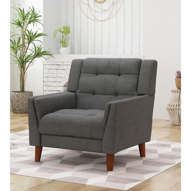 Wide Tufted Arm Chair for living room