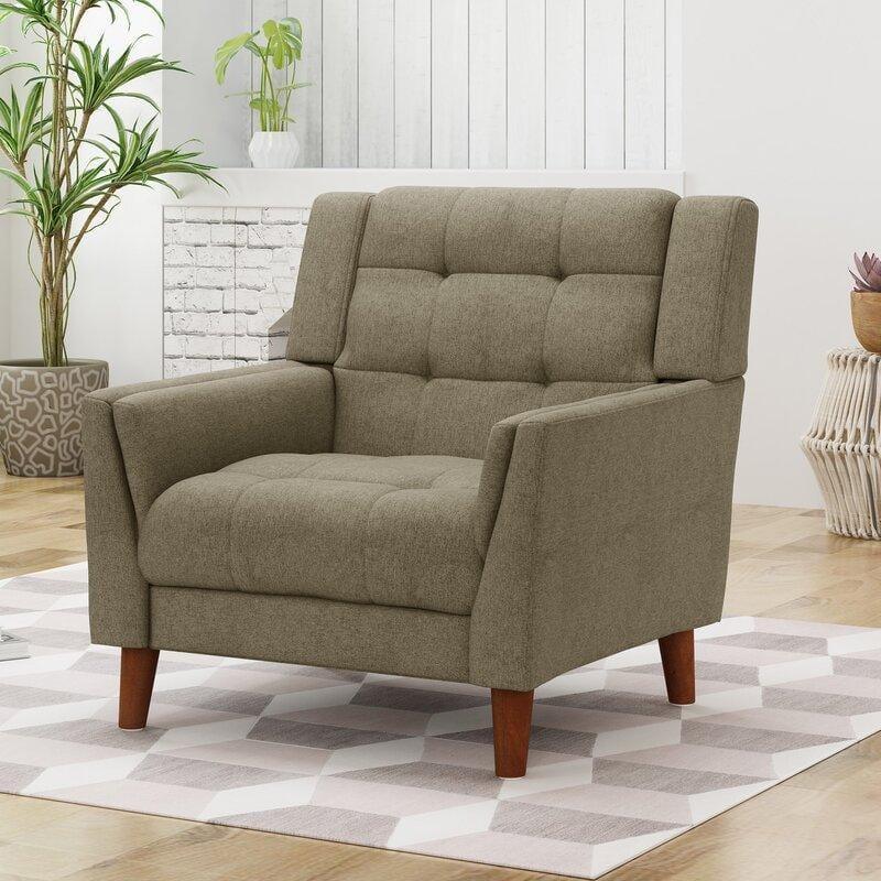 Wide Tufted Arm Chair for living room