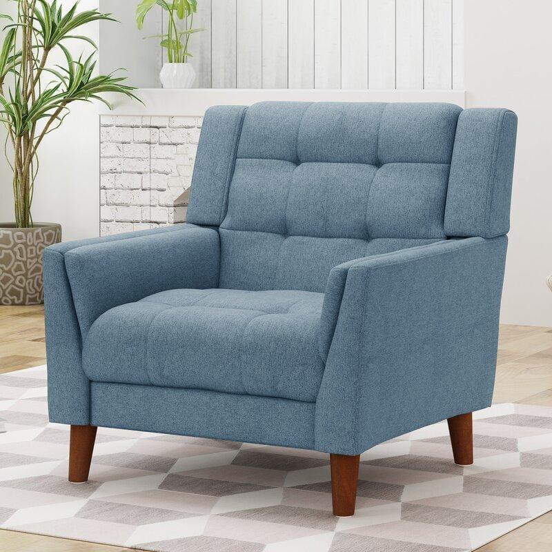 Wide Tufted Arm Chair for living room - Ouch Cart 