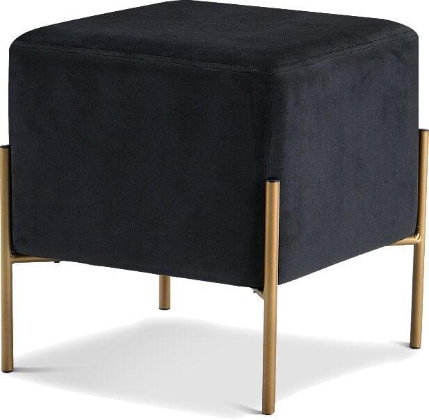 Wide Velvet Square Standard Ottoman