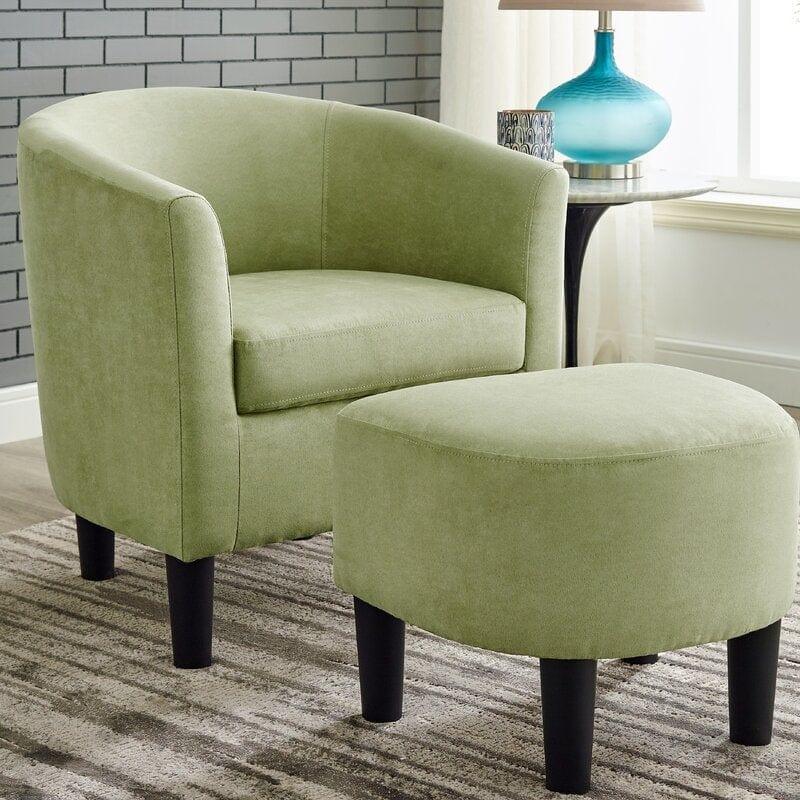 Wide Barrel Chair and Ottoman - Ouch Cart 