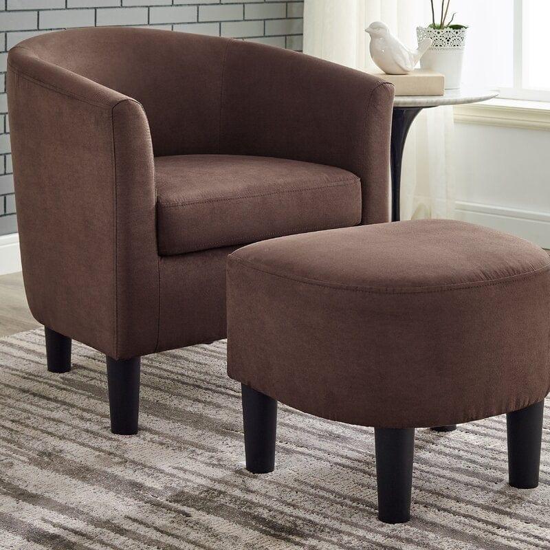 Wide Barrel Chair and Ottoman - Ouch Cart 