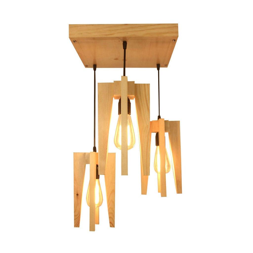 Jet Beige Wooden Cluster Hanging Lamp (BULB NOT INCLUDED) - Ouch Cart 