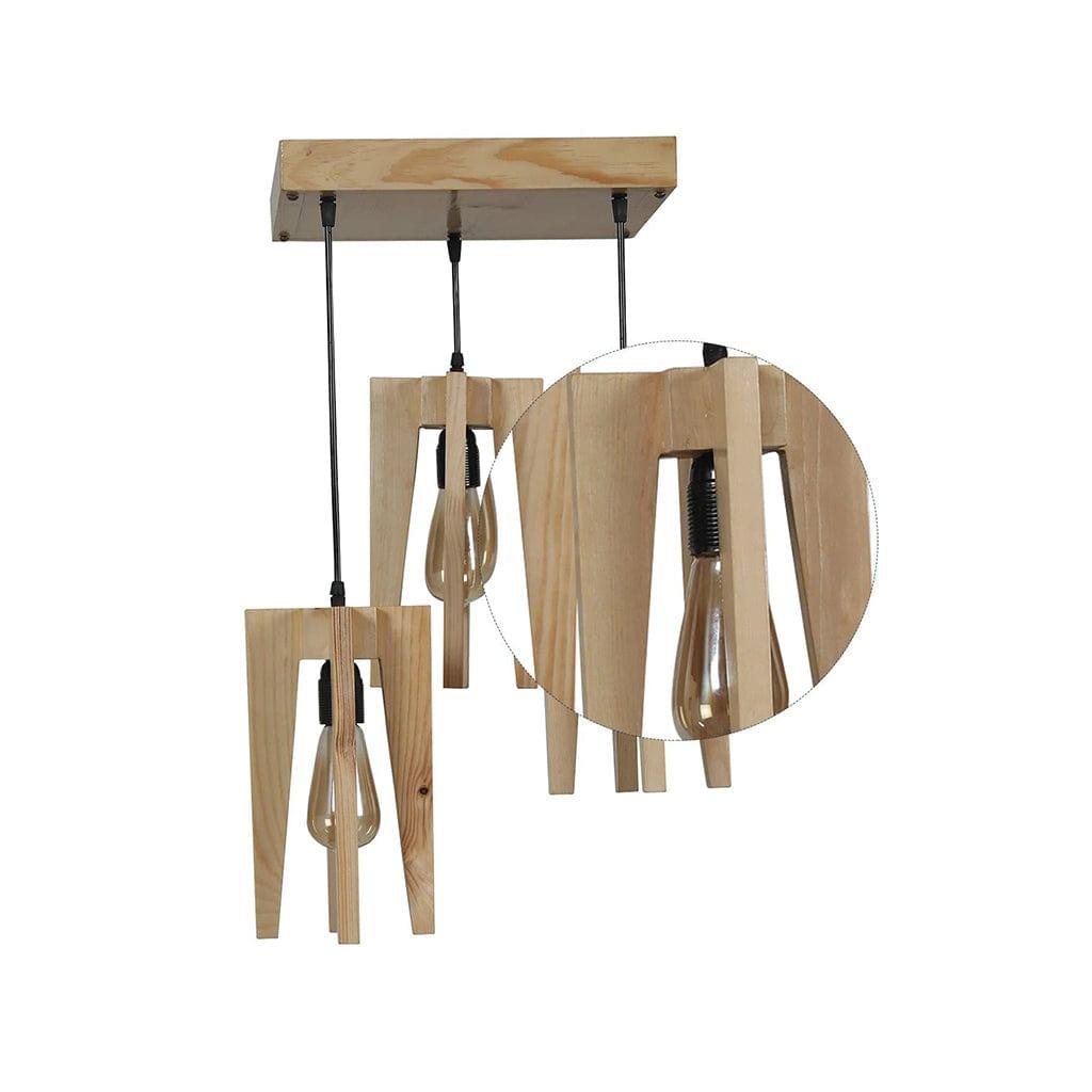 Jet Beige Wooden Cluster Hanging Lamp (BULB NOT INCLUDED) - Ouch Cart 