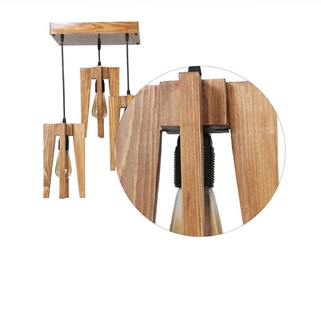 Jet Brown Wooden Cluster Hanging Lamp (BULB NOT INCLUDED) - Ouch Cart 