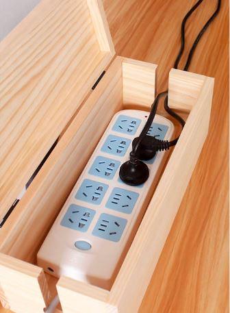 Desktop Wooden Power Outlet Organize Storage Box Wood Phone Holder By Miza - Ouch Cart 