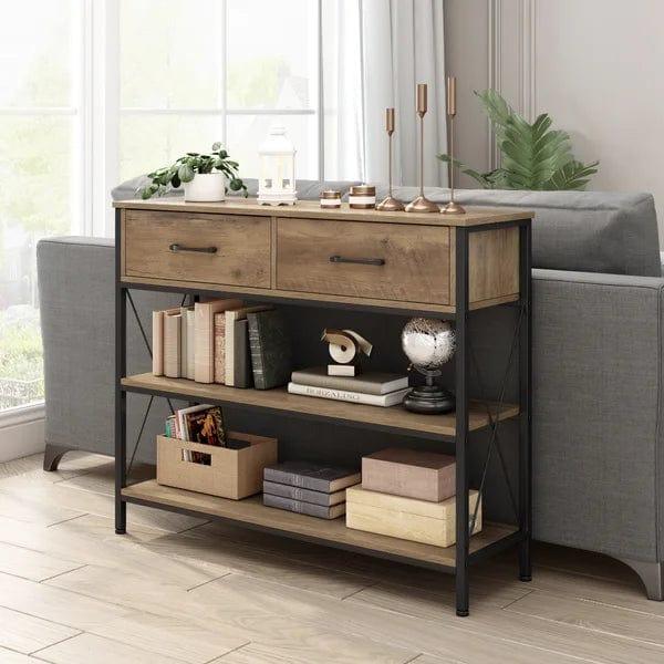Kedarian Wooden And Metal Console Table - Ouch Cart 
