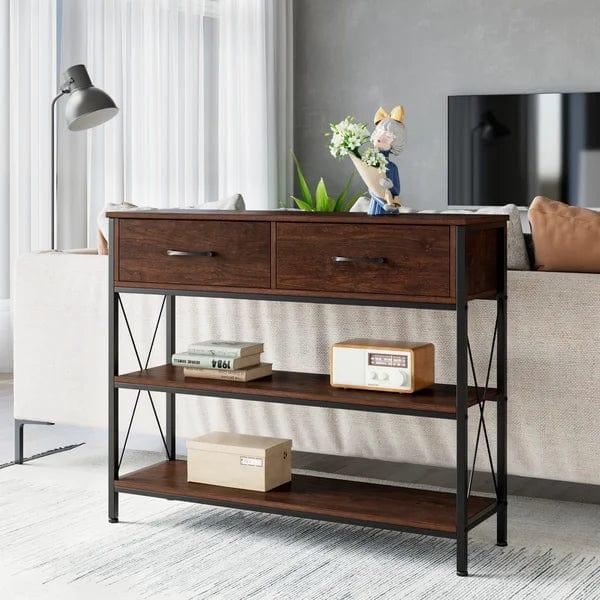 Kedarian Wooden And Metal Console Table - Ouch Cart 