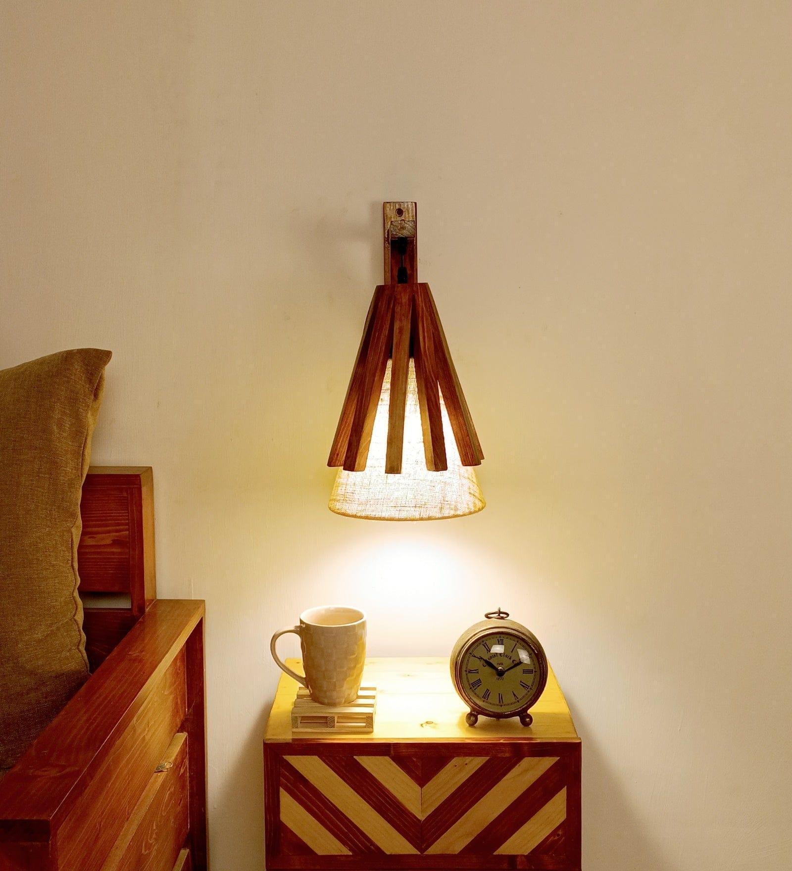 Killi L Brown Wooden Wall Light (BULB NOT INCLUDED) - Ouch Cart 