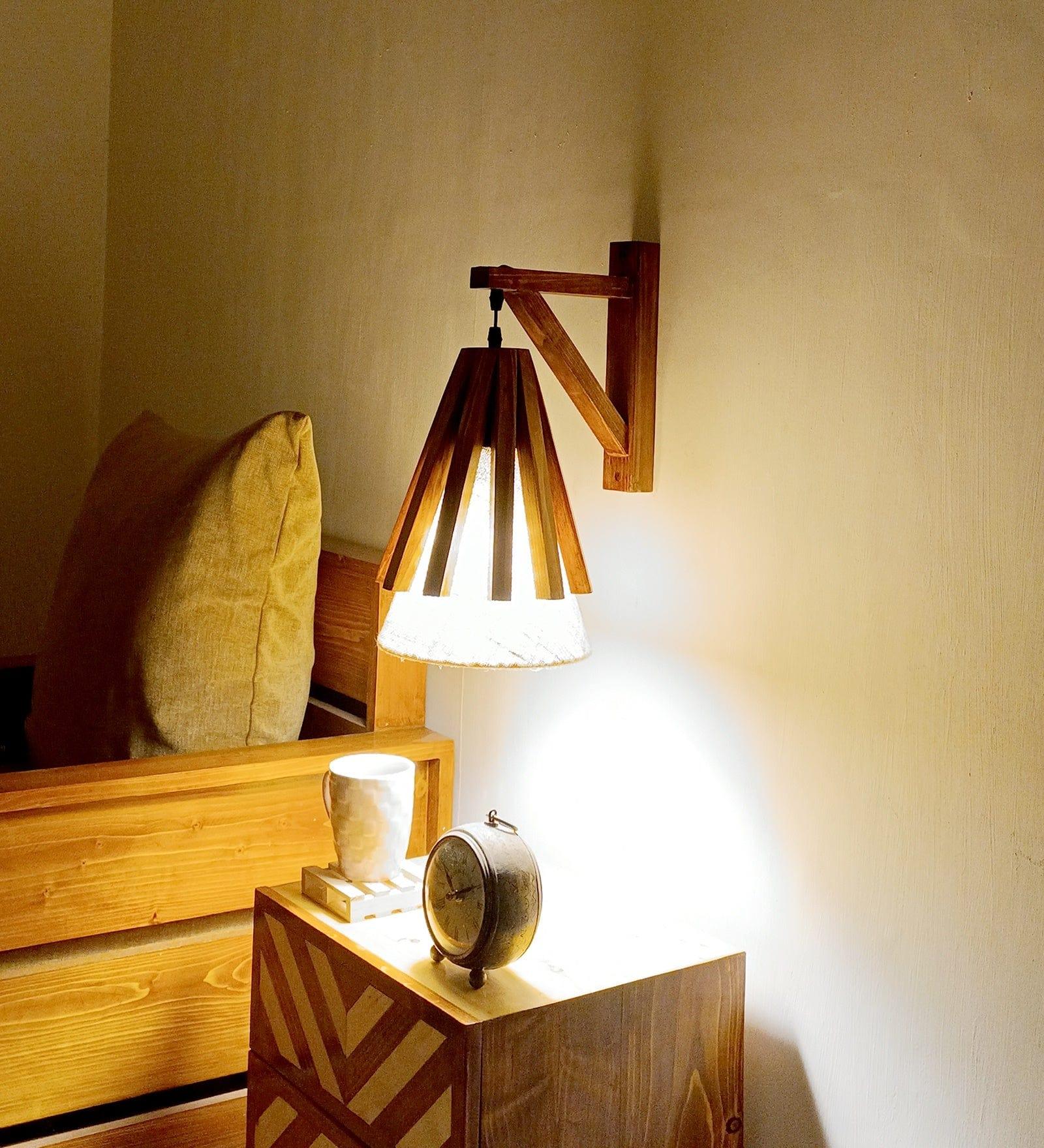 Killi L Brown Wooden Wall Light (BULB NOT INCLUDED) - Ouch Cart 