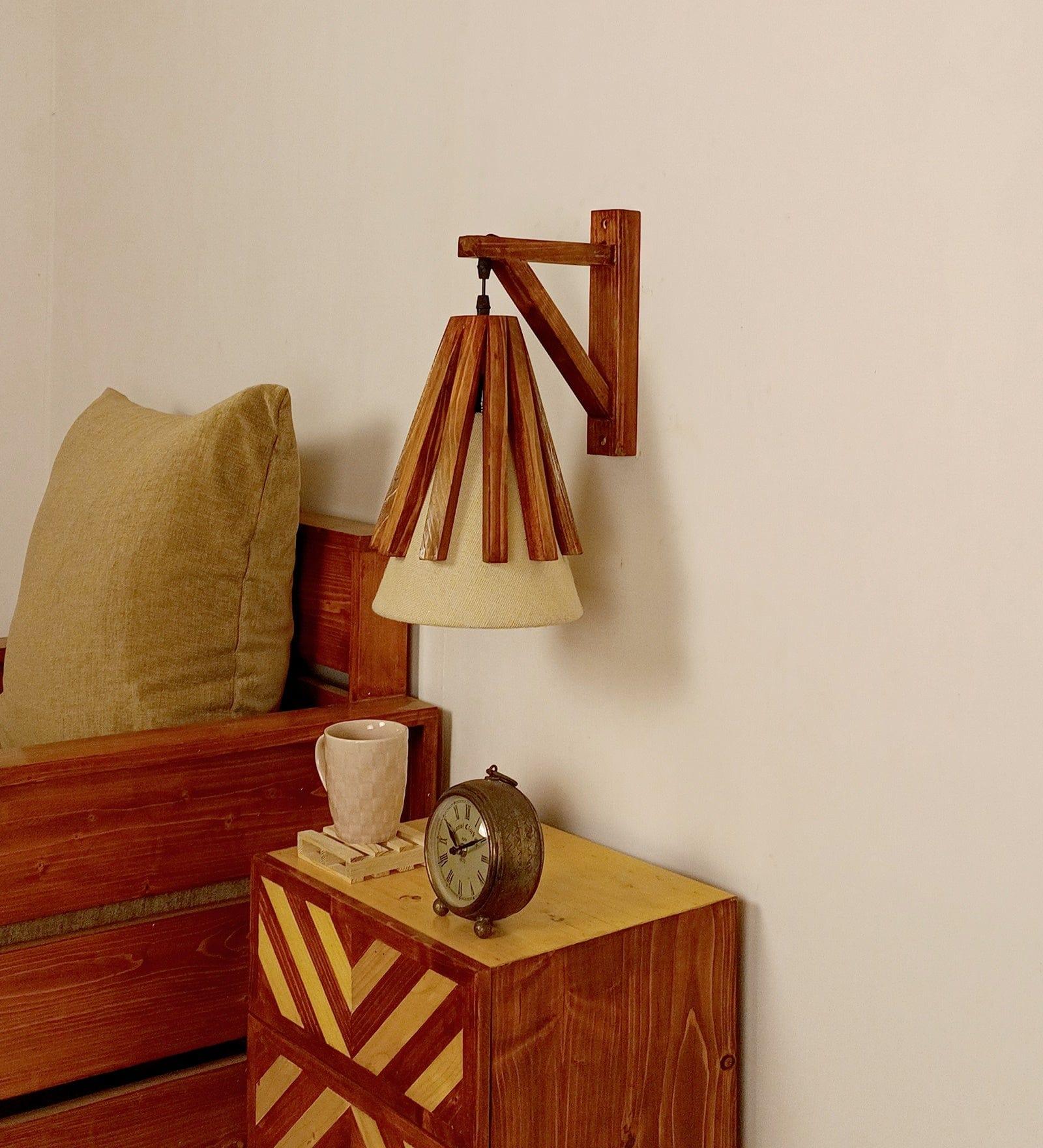 Killi L Brown Wooden Wall Light (BULB NOT INCLUDED) - Ouch Cart 