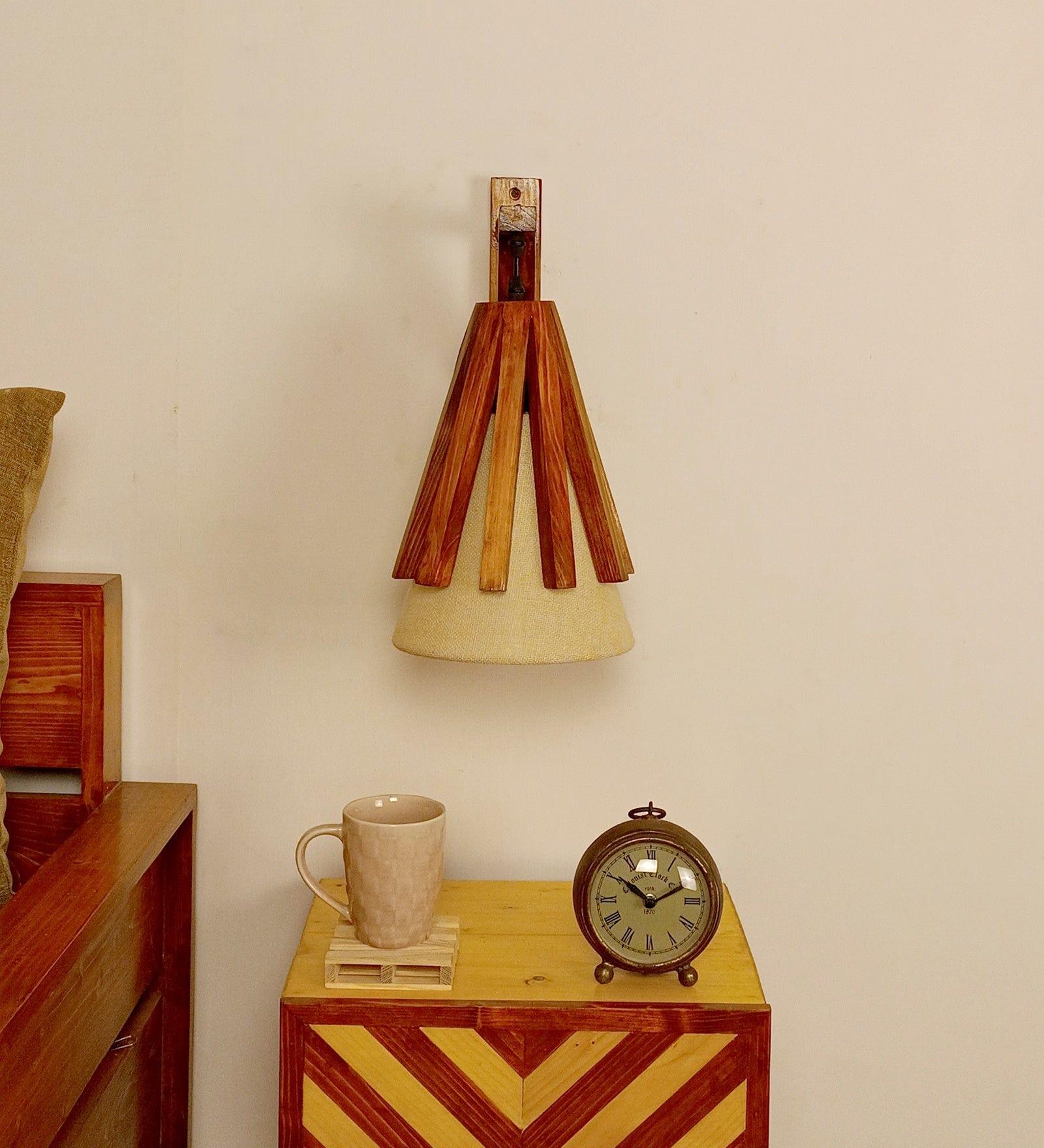 Killi L Brown Wooden Wall Light (BULB NOT INCLUDED) - Ouch Cart 