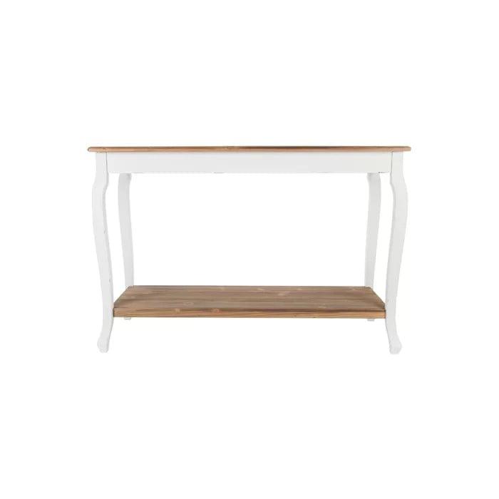 wooden Console Table, Brown and White - Ouch Cart 