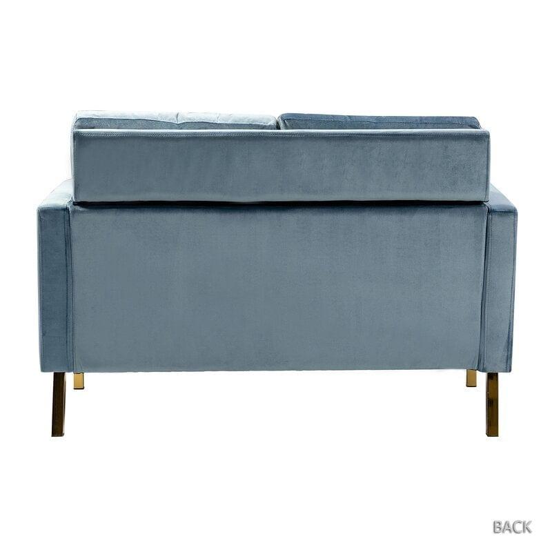 Velvet Square Arm Loveseat