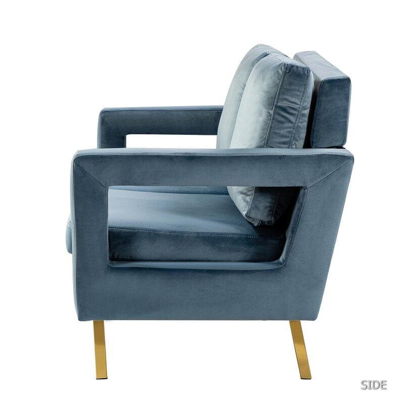 Velvet Square Arm Loveseat