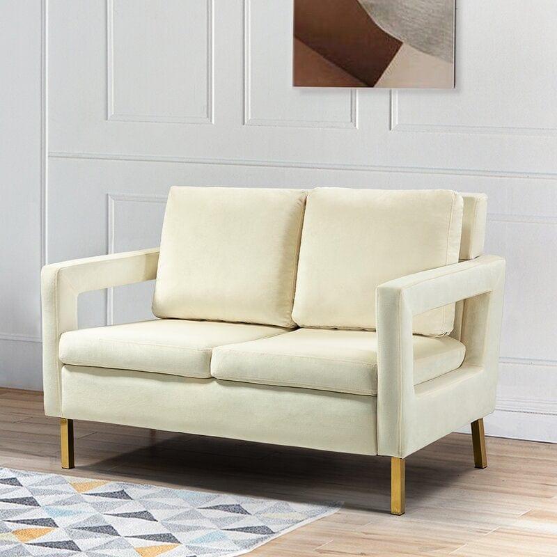 Velvet Square Arm Loveseat - Ouch Cart 