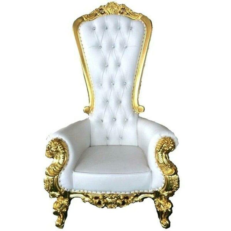 Wooden Luxurious Maharaja High Back throne Gold Leaf Chair - Ouch Cart 