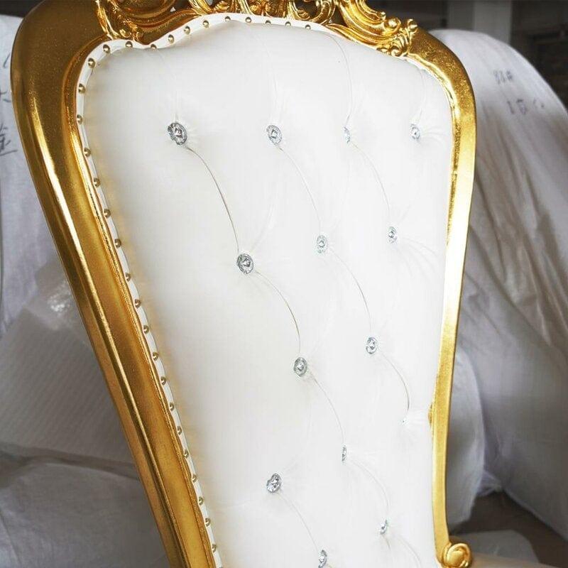 Wooden Luxurious Maharaja High Back throne Gold Leaf Chair - Ouch Cart 
